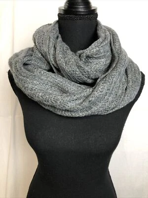 Ann Taylor Gray Infinity Scarf Gray Metallic Wide NWT - Image 1 of 3
