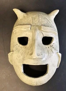 Handmade Studio Pottery Devil Horn Mask Unique Oddity Decor Wall Art *Free Ship* - Picture 1 of 5