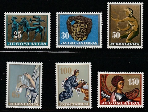 Yugoslavia    1962    Sc # 681-86   Art Treasures   MNH   OG Cover