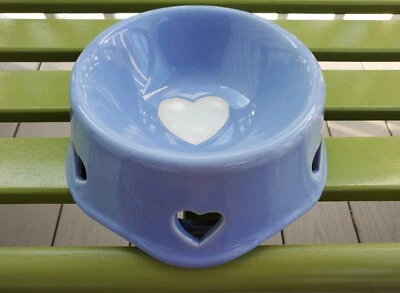 Как новая миска для корма с лавандой/голубым сердцем блюдо для воды кошки собаки PetRageous Stoneware - Изображение 1 из 4