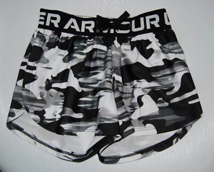 NWT Under armour Girl's Black Camouflage Play Up Printed Sport Shorts sz XS - Picture 1 of 7