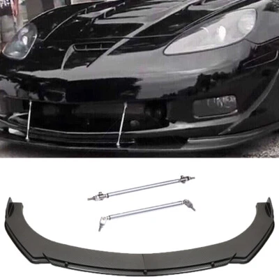 Kits de cuerpo divisor de labios delanteros con aspecto de fibra de carbono + varillas de puntal para Pontiac Firebird Foto 1 de 4