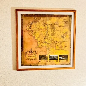 Herr Der Ringe Bild - Mittelerde Landkarte *gerahmt* 60x60cm - Bild 1 von 2