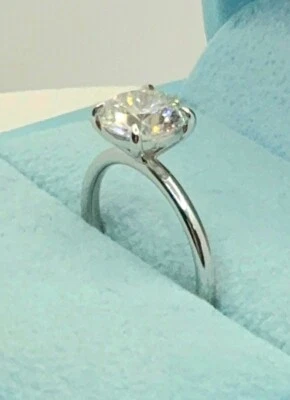 3.00 Ct D VS1 Round Lab Grown Diamond Engagement Ring 14k White Gold IGI Cert - Image 1 of 4