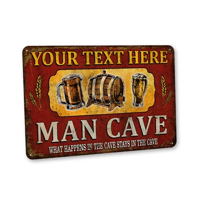 Custom Man Cave Decor Man Cave Bar Sign Garage Bar Metal Sign Dad 108122002126 - Image 1 of 4