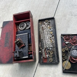Early Gilbert Erector Toy Building Set In Wooden Chest P58 Motor See Photos - Picture 1 of 10