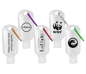 1 x sample custom Hand gel Bottle business logo Empty Travel keyring safety germ - Picture 1 of 1