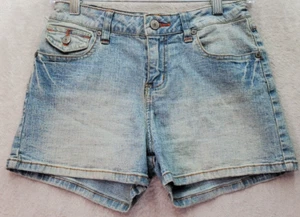 YMI Shorts Girls Size 14 Light Blue Denim Ramie Pockets Mid Rise Flat Front - Picture 1 of 7