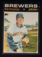 1971 Topps Baseball #372 Lew Krausse - Milwaukee Brewers EX+
