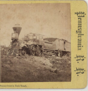 View on the Line of the Pennsylvania Railroad PA Stereoview c1880