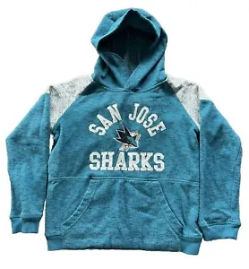 Youth San Jose Sharks Teal Hoodie Kids S Sweatshirt NHL SJ Hockey Embroidered - Picture 1 of 8