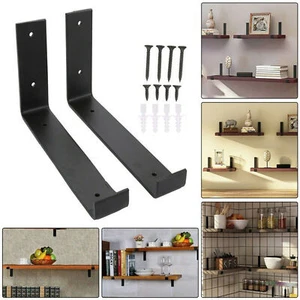 Floating Wall Shelf Brackets Heavy Duty Rustic Industrial DIY Wall Shelves AU - Picture 1 of 15