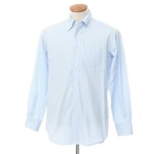 Makers Shirt Kamakura Cotton Striped Dress Shirt Light Blue x White [Size 40] ]
