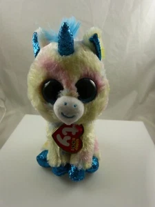 Blitz Unicornio Ty Colección Blanco Verde azulado Unicornio Gorro Boo's Cumpleaños 12 de enero - Imagen 1 de 8