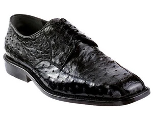 ZAPATOS DE VESTIR OXFORDS DE AVESTRUZ NEGRO GENUINO LOS ALTOS EE - Imagen 1 de 1