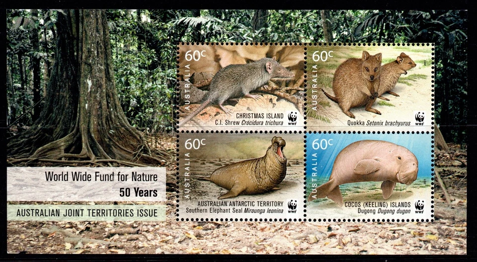 CHRISTMAS ISLAND 2011 50th ANNIVERSARY OF WORLDWIDE FUND FOR NATURE M/SHEET MNH - Image 1 of 1