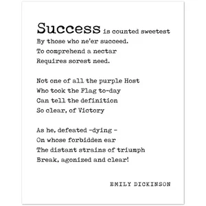 Emily Dickinson Poem Poster  Success is Counted Sweetest - Picture 1 of 4