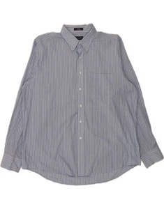 CHAPS Mens Classic Fit Shirt Size 17 1/2 XL Blue Striped Cotton CJ01 - Picture 1 of 3
