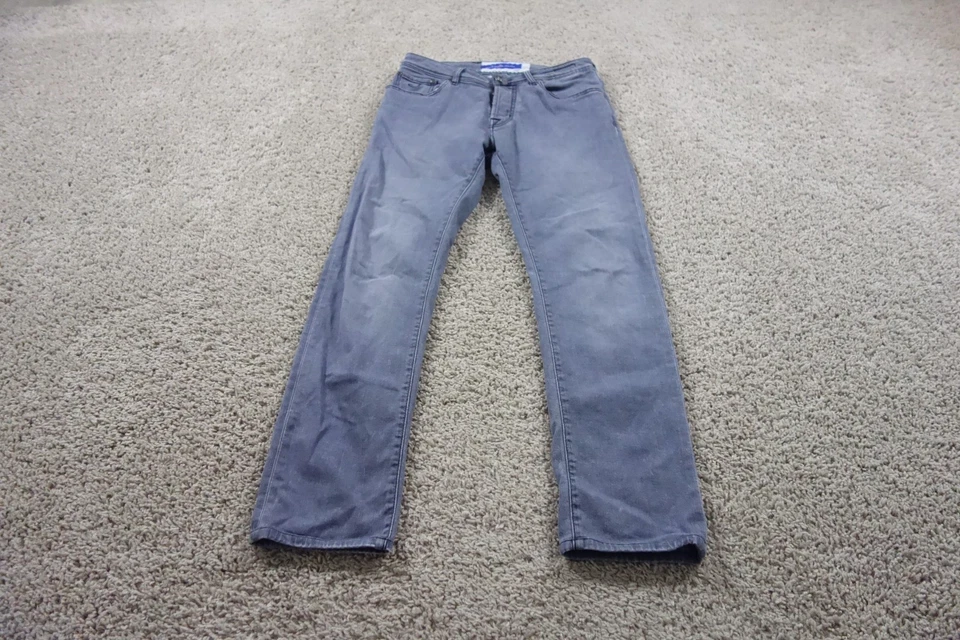 Pantalones de mezclilla Jacob Cohen para hombre 30 grises ajustados rectos con botones elásticos Italia Foto 1 de 4