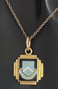 Vintage GF 1/20 12K Gelbgold Emaille Columbia Anhänger/Halskette #10 - Bild 1 von 8