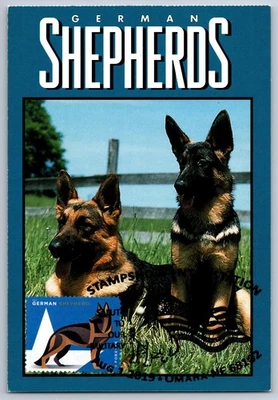 #5405 Military Working Dogs German Shepherds FDC Maxi Card w/Pictorial Cancel - Image 1 of 2