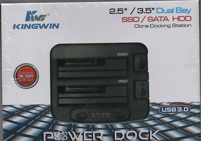 KingWin Dual Bay Clone Docking Station Power Dock USB 3.0 PD-2537U3 NEW - Image 1 of 3