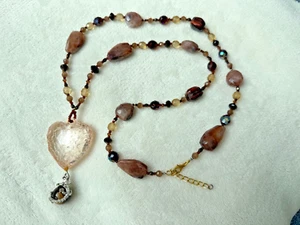 Halskette mit Anhänger Drachenherz, 55 cm, Mittelalter - Bild 1 von 2