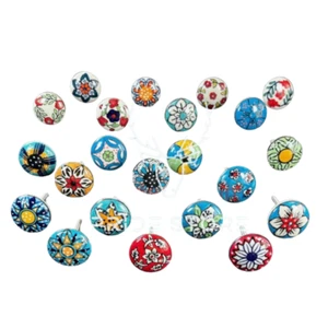 Pomelli per porte in ceramica assortiti 25 pomelli pz, armadio, camera, camera da letto - Foto 1 di 13