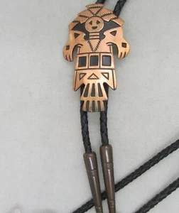VINTAGE SOUTHWEST THUNDERBIRD COPPER BOLO TIE BELL CORPORATION - Picture 1 of 7