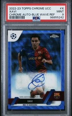 2022 TOPPS CHROME UEFA CLUB COMPETITIONS CHROME #X XAVI 52/75 PSA 9 AUTO - Image 1 of 3