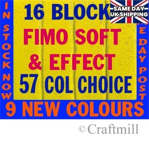 FIMO SOFT & EFFECTS Polymer Clay 16 pc 896gm PICK COLRS - Picture 1 of 4