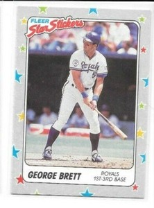 1988 Fleer Star Stickers George Brett #30 Royals