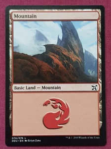 Magic The Gathering DUEL DECKS ELVES VS INVENTORS MOUNTAIN 076 land card MTG - Picture 1 of 2