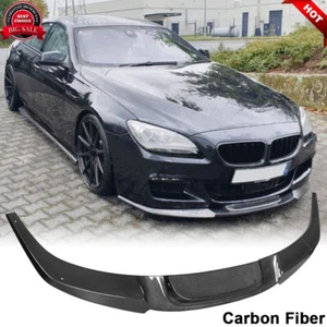For BMW F06 F12 F13 M-Sport 650i 12UP REAL CARBON FIBER Front Bumper Lip Spoiler - Imagen 1 de 12