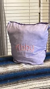 Embroidered Monogram Butterfly Travel Comforter Quilt Personalized For ABBY - Picture 1 of 14