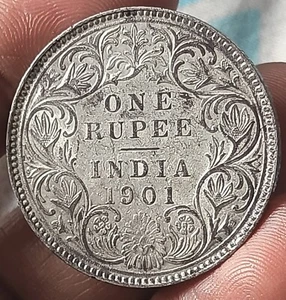 #028#Victoria-British India colony-Silver Rupee-1901-Bombay Mint 11.6 gm - Picture 1 of 2