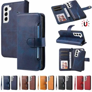 For Samsung S24 Plus S23 S22 S21 S20 S10 S9 Detachable Wallet Leather Case Cover - Picture 1 of 51