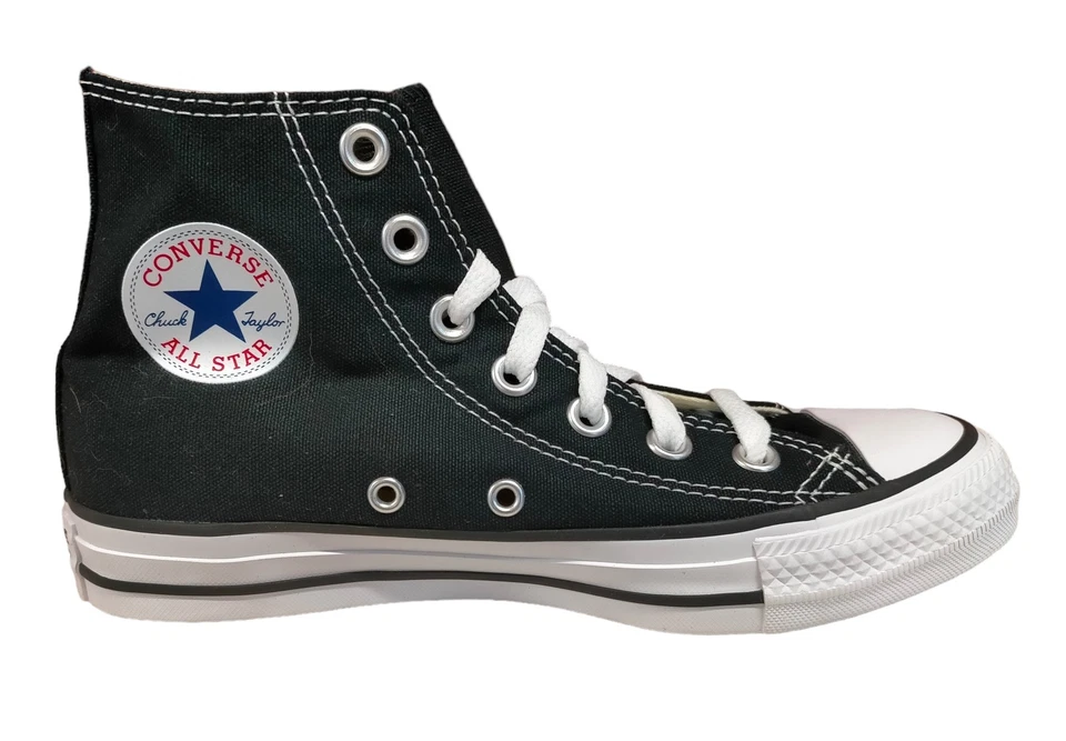 CONVERSE M9160C Nero Bianco All Star Alte Nere Bianche Cotone Tela Uomo Donna - Immagine 1 di 1