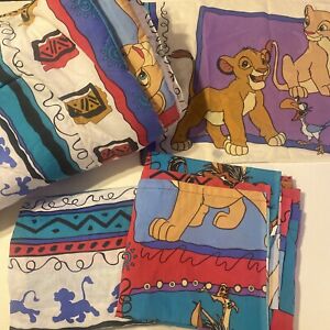 Vintage 90s Disney The Lion King 4 Piece Twin Bed Sheet Set, Comforter, Pillow C