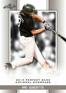 MAC GUSCETTE 2019 LEAF PERFECT GAME "BLUE" PARALLEL ROOKIE CARD! LTD 45!