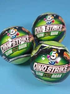 3x Zuru 5 Surprise Dino Strike Glow in the Dark *New & Sealed* 7.5cm/3inch - Picture 1 of 2