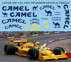 1/12 Decals per Lotus 99T Ayrton Senna Satoru Nakajima Decal TBD434 - Picture 1 of 1