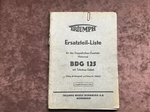 Ersatzteilliste Triumph BDG 125 November 1950  Original - Imagen 1 de 1