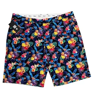 Hreski NEU Herren Gr. 40 Chino Golfshorts bunt tropische Hawaiifrüchte - Bild 1 von 5