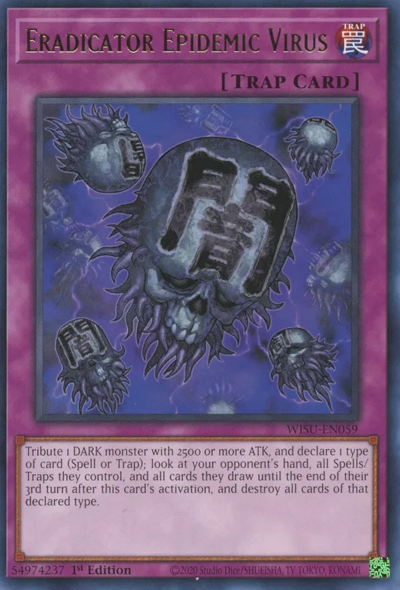 1X NM Eradicator Epidemic Virus - WISU-EN059 - Rare 1st Edition - yugioh - Image 1 of 1