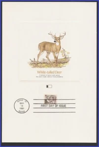 USA3 #1888 U/A FLEETWOOD PROOFCARD FDC White-tailed deer - Picture 1 of 1