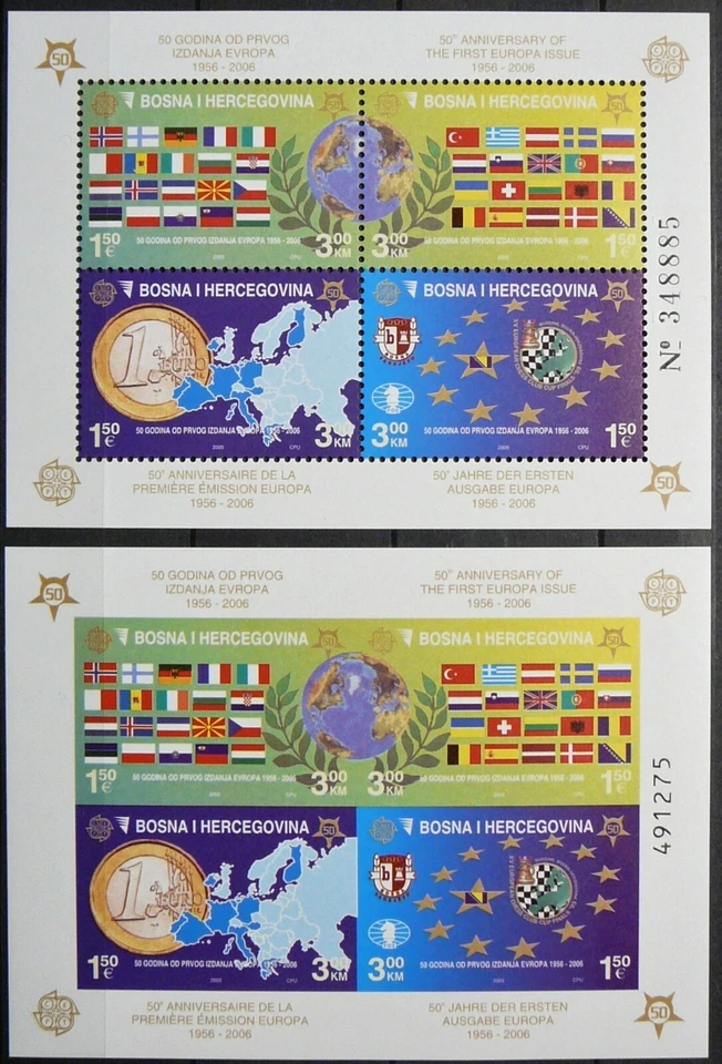 Босния и Герцеговина s.sheets - CEPT - 50, шахматы - MNH.  - Изображение 1 из 1