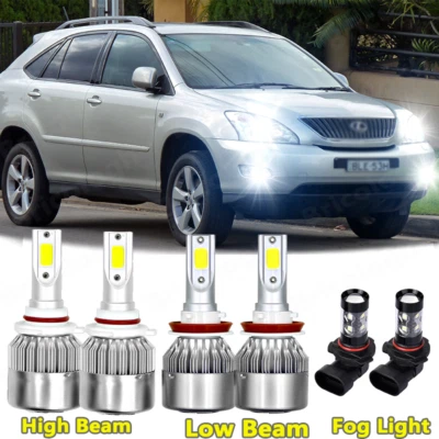 For Lexus RX330 2004 2005 2006 RX350 2007 2008 2009 6PCS LED Headlight Fog Bulbs - Image 1 of 4