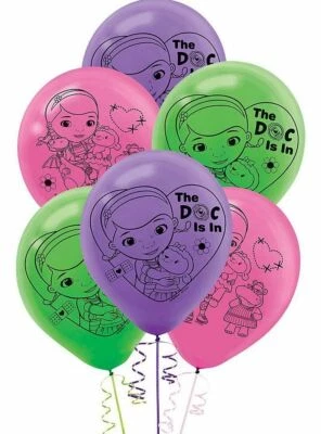 Латексные воздушные шары с принтом Disney Doc McStuffins ~ товары для вечеринки на день рождения 6 шт. - Изображение 1 из 4