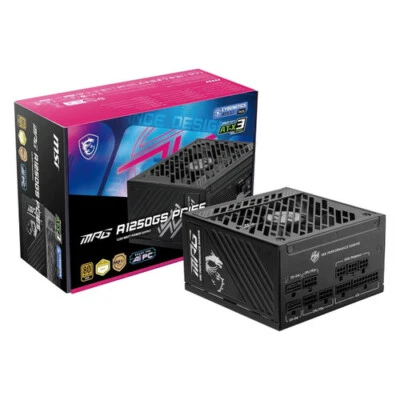 MSI ATX 3.1 Gaming Power Supply Full Modular-80 Plus MPG A1250GS PCIE5 - Image 1 of 4